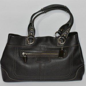 Coach Penelope Brown Pebbled Leather Carryall Tote Purse G0982-14425